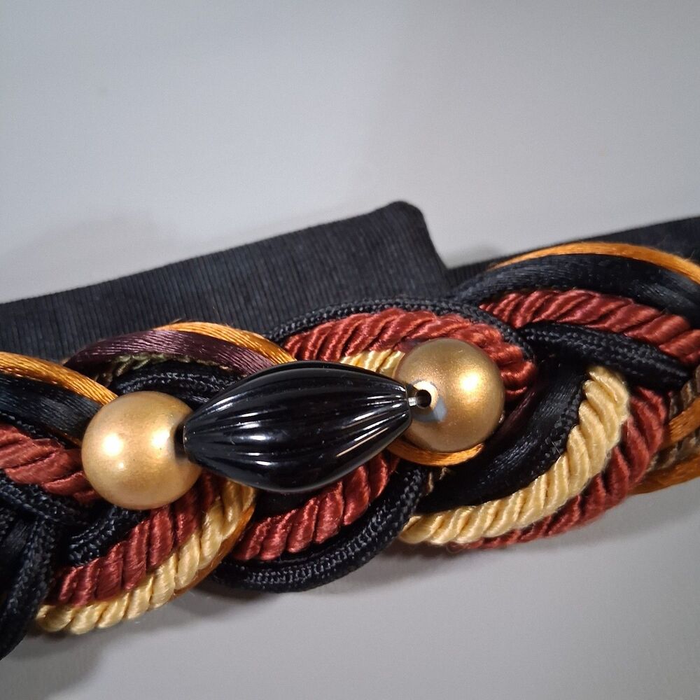 VTG 80s Carolyn Tanner Designs Braided Beaded Medallion Belt Atlanta Art Boho - Picture 3 of 9